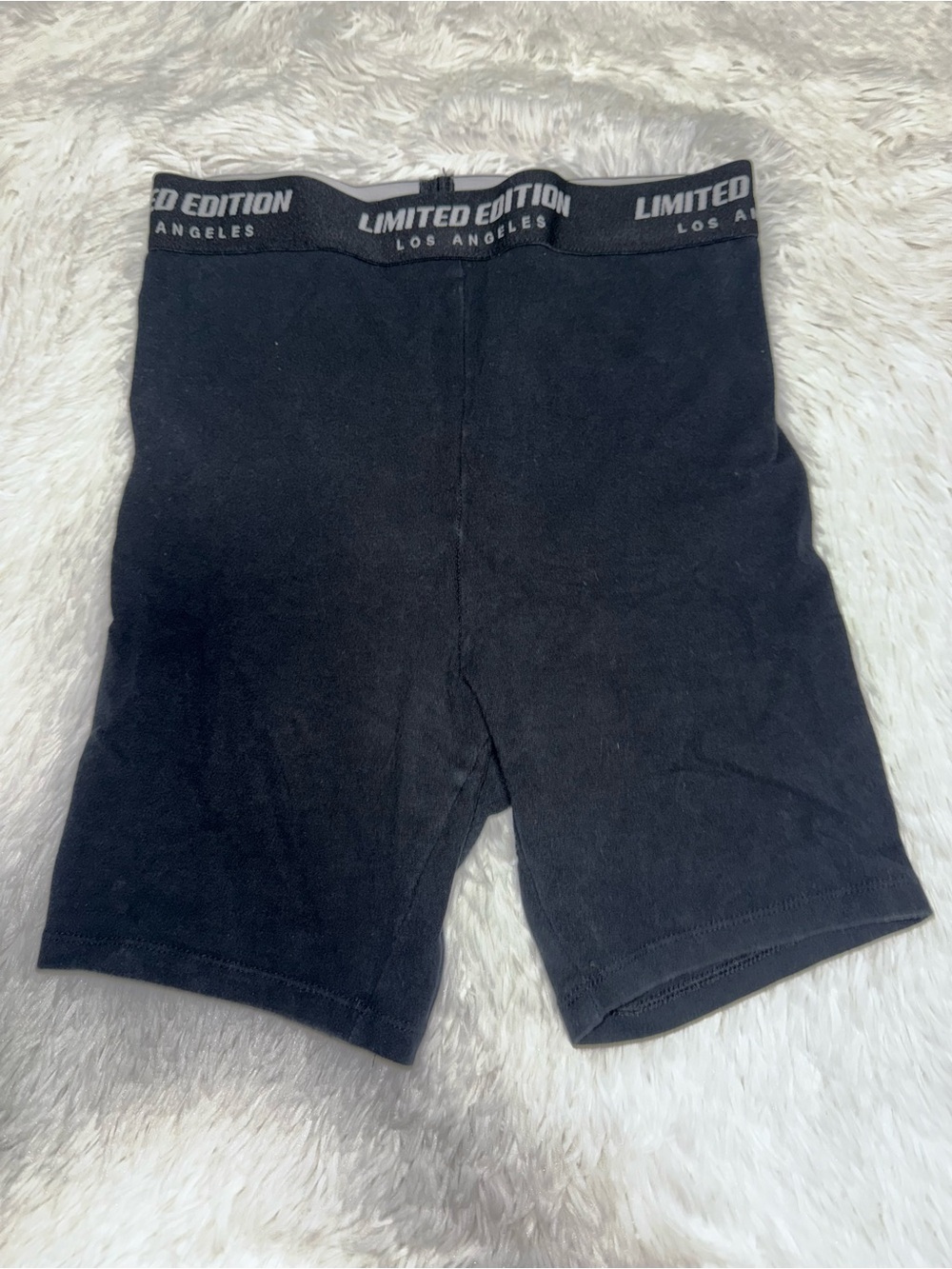 Forever 21 Black Logo Elastic Waistband Shorts